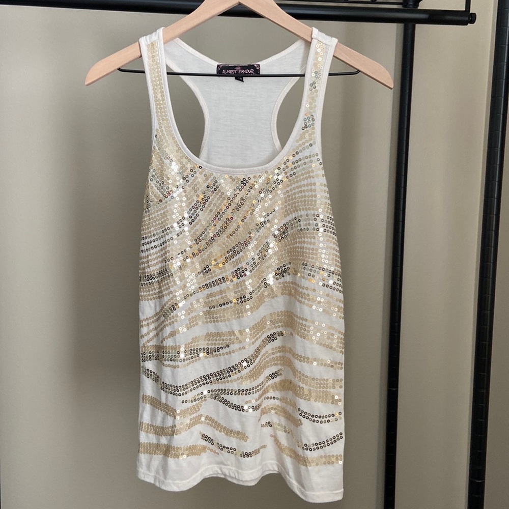 Sequined, racerback tank